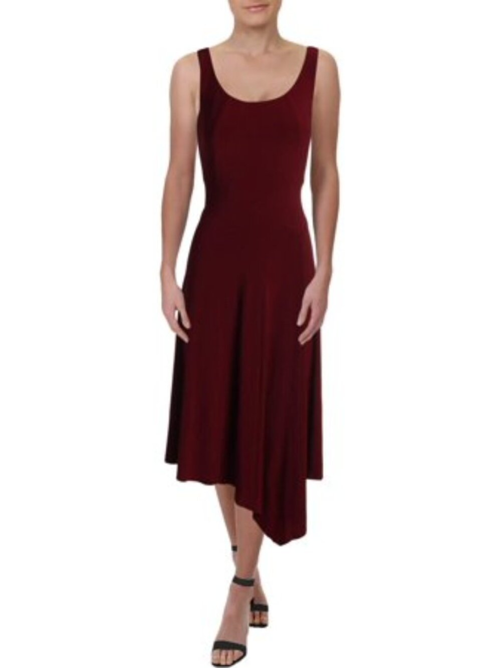 Anne Klein Womens Sleeveless Asymmetrical Dress
